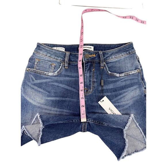 Vigoss Marley Mid Rise Midi Length Denim Shorts Womens 26 New - Picture 7 of 8